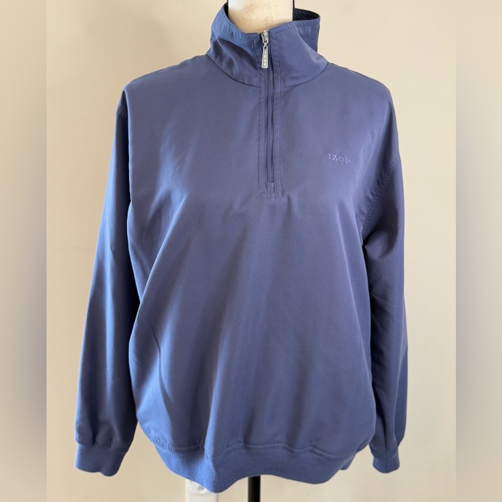 Izod blue pull over 1/4 zip jacket SZ M